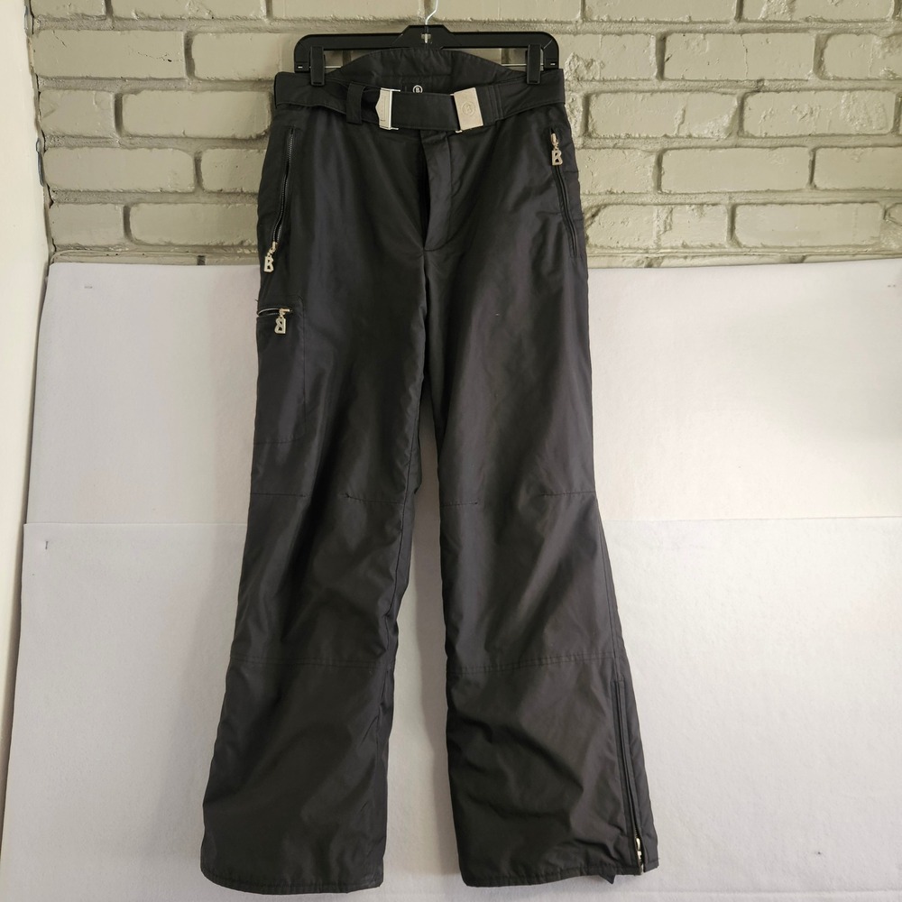 Bogner Womens Black Insulated Ski Pants Size 10 Belted Snow Trousers RN‎ 54198